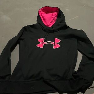 Black and pink women’s under armour hoodie